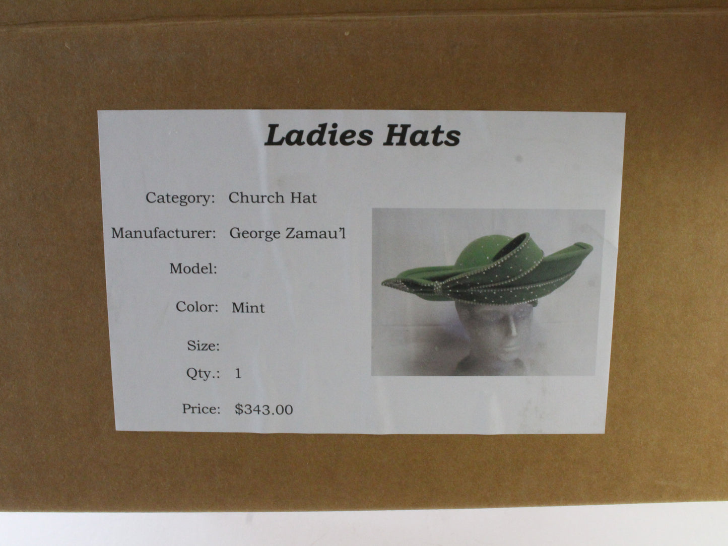 George Zamaul Couture Ladies Boutique Mint Green Fancy Felt Hat 7 56cm