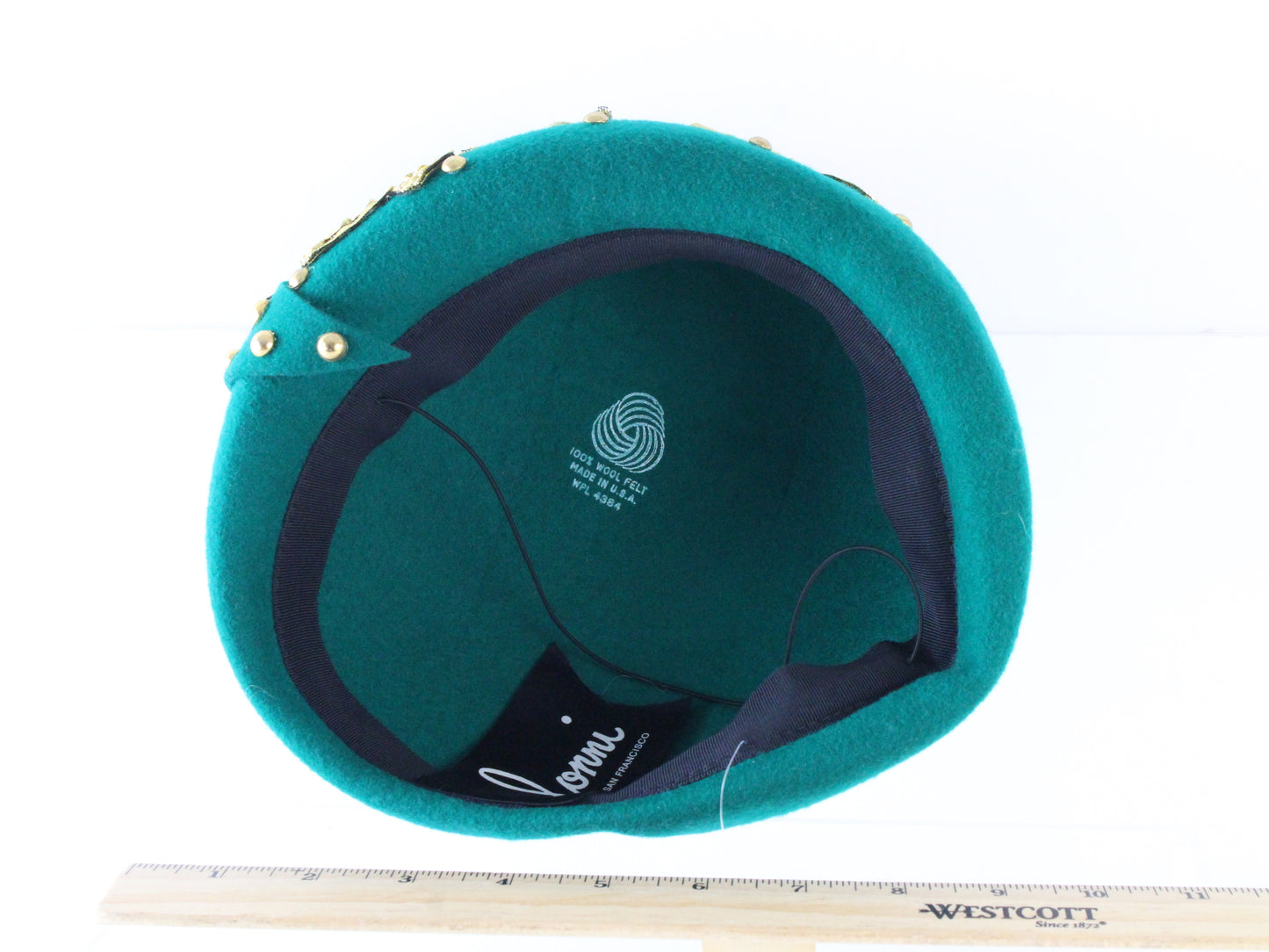 Sonni of California Ladies Green and Gold Boutique Wool Felt Hat 7 56cm