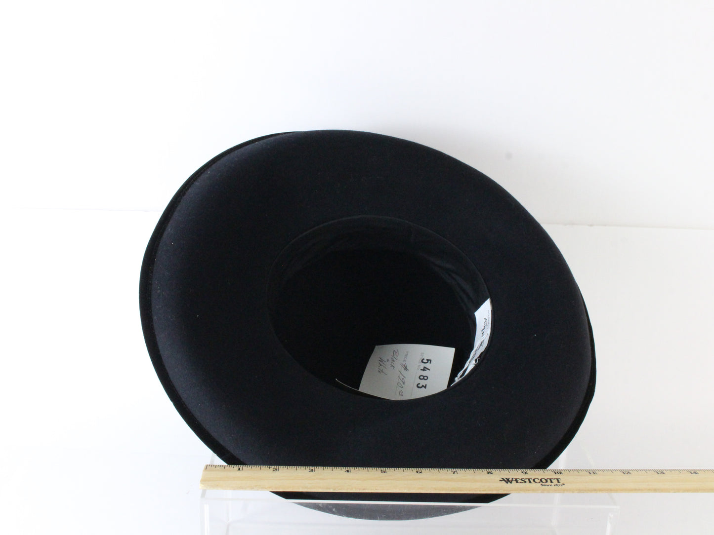 Peter Bettley Ladies Black Wool Felt Hat W/ Cowprint Band 7 1/8 57cm