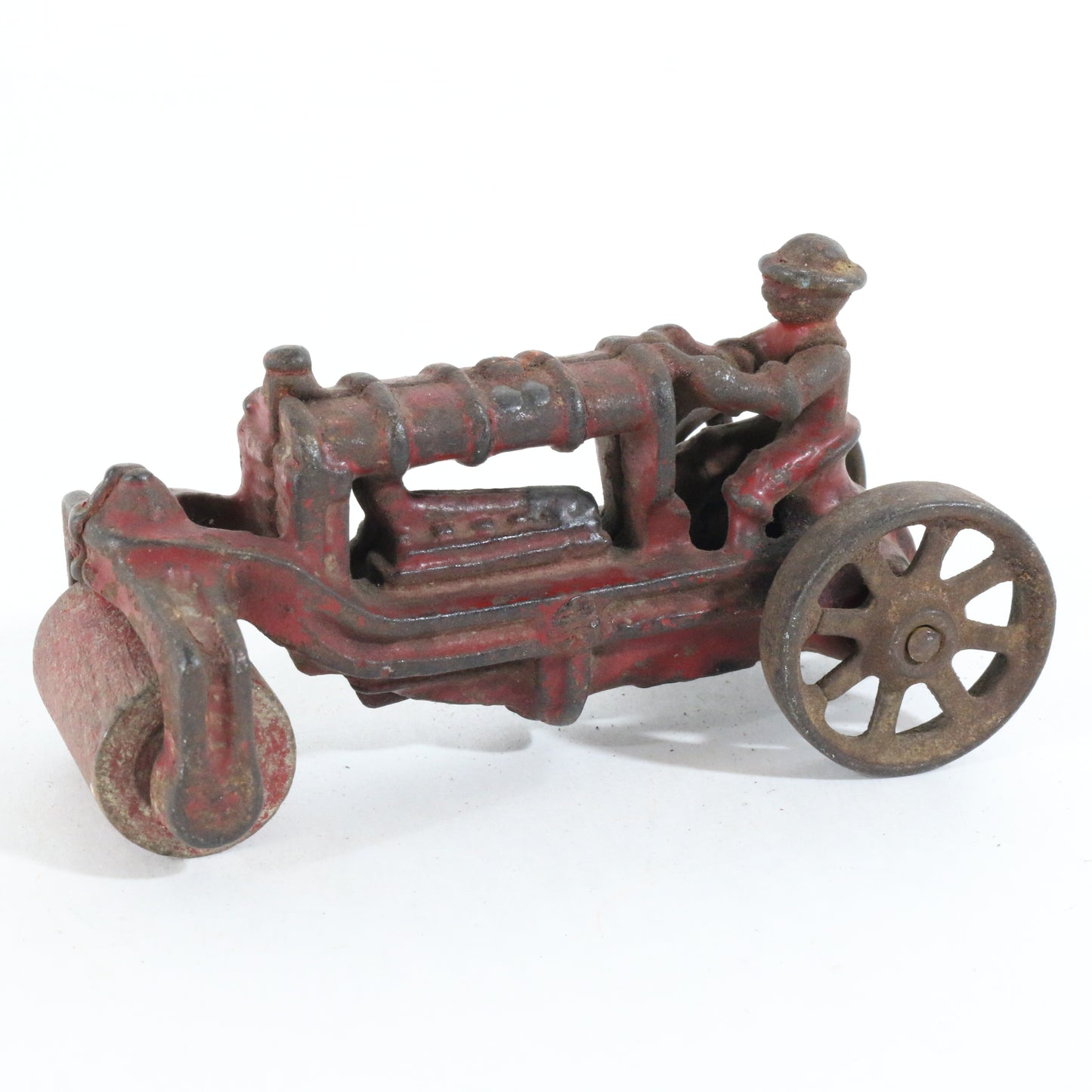 Antique Red Cast Iron Fordson Road Roller Tractor Farm Model AC Williams 4"