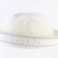 George Zamaul Couture Ladies Boutique White Felt Hat W/ Rhinestones 7 56cm