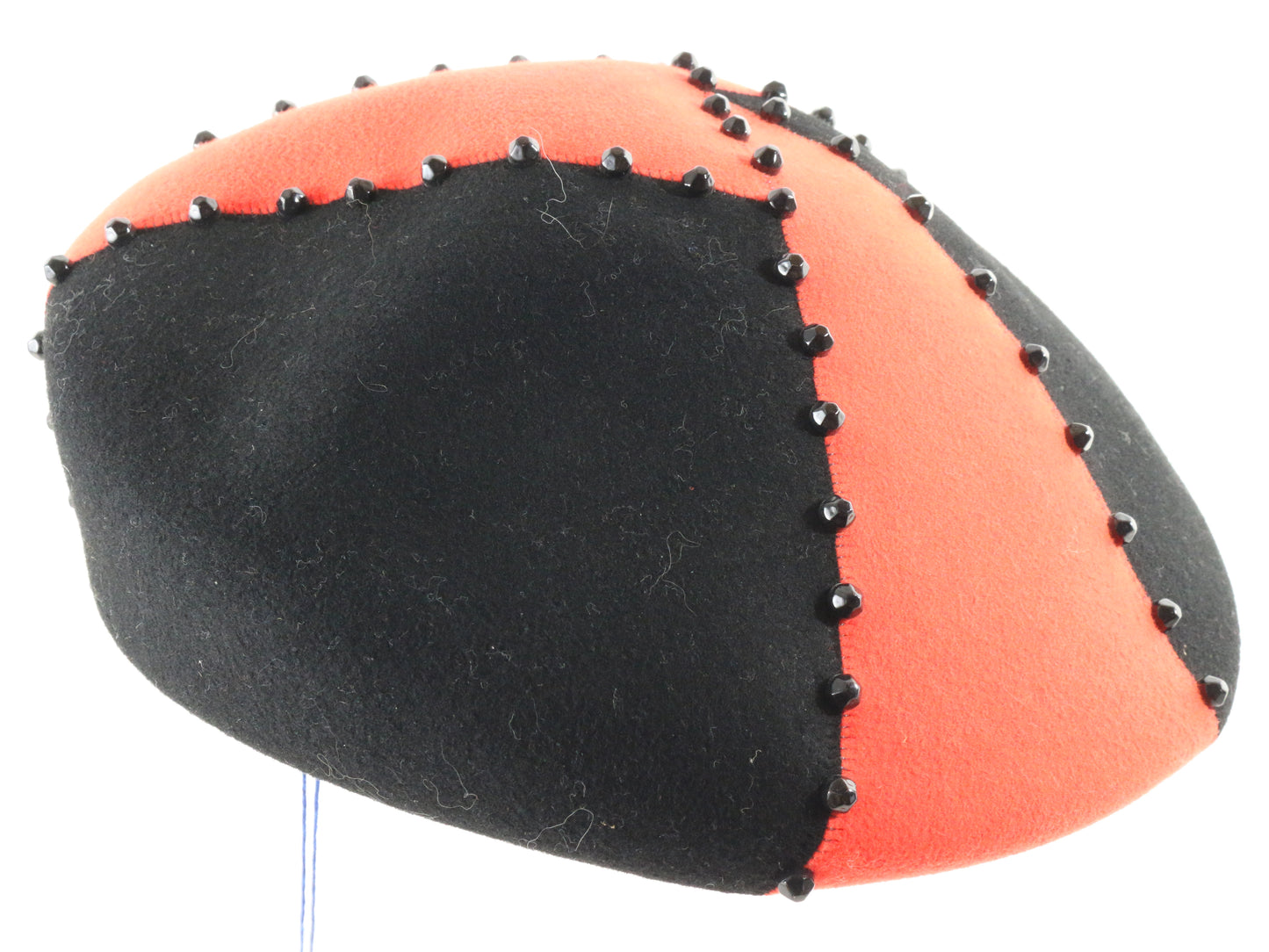 Mr John Classic Ladies Red and Black Wool Felt Hat W/ Beads 7 56cm