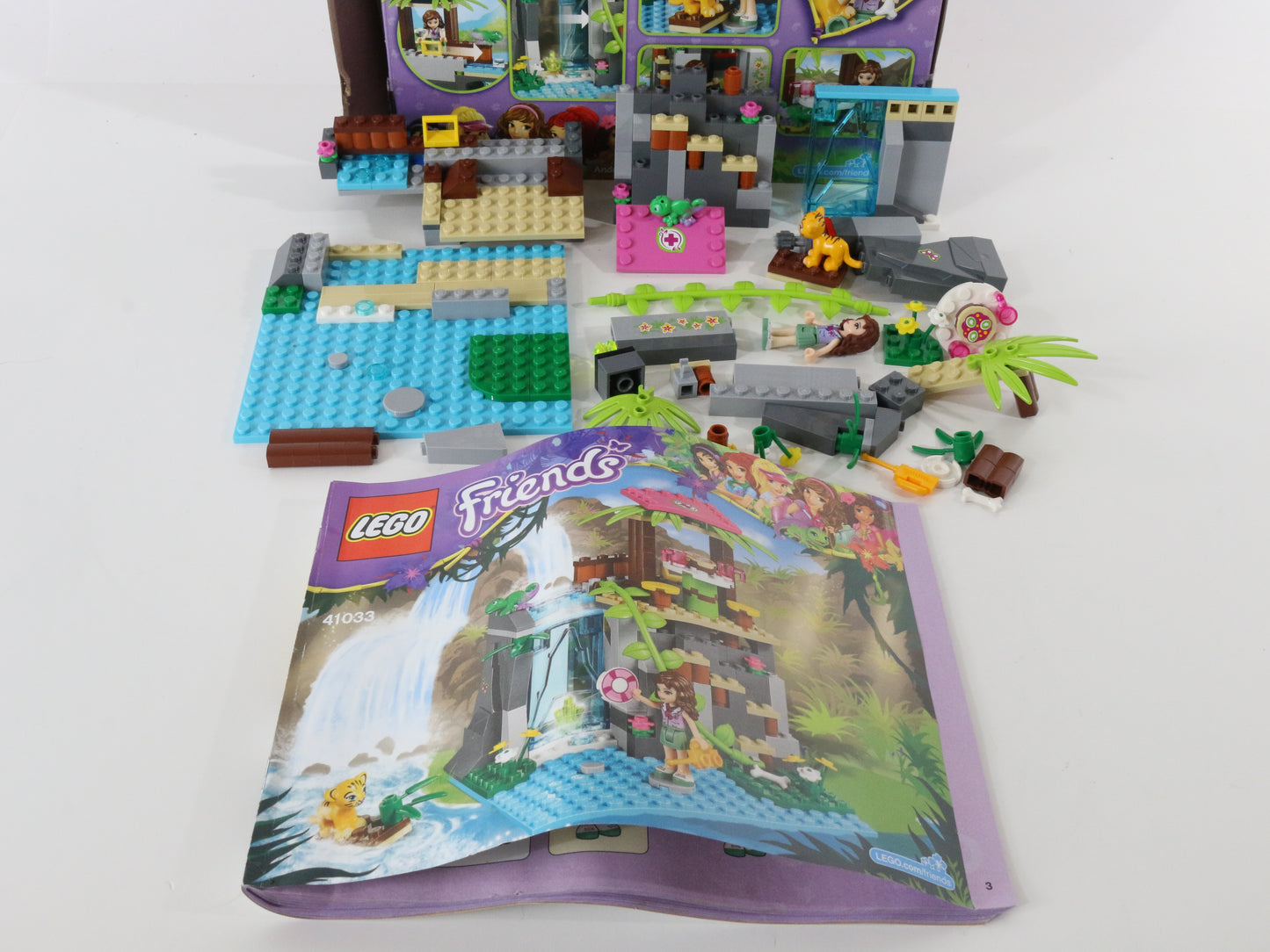 Lego Friends Jungle Falls Rescue Partly Built Set 41033 W/ Box & Instructions