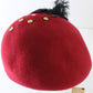 Sonni of California Ladies Fancy Red Felt Hat W/ Black Feathers 7 1/8 57cm
