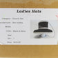 Eve Andrea Ladies Elegant Boutique Black Felt Hat W/ Beading Feather 7 1/8 57cm