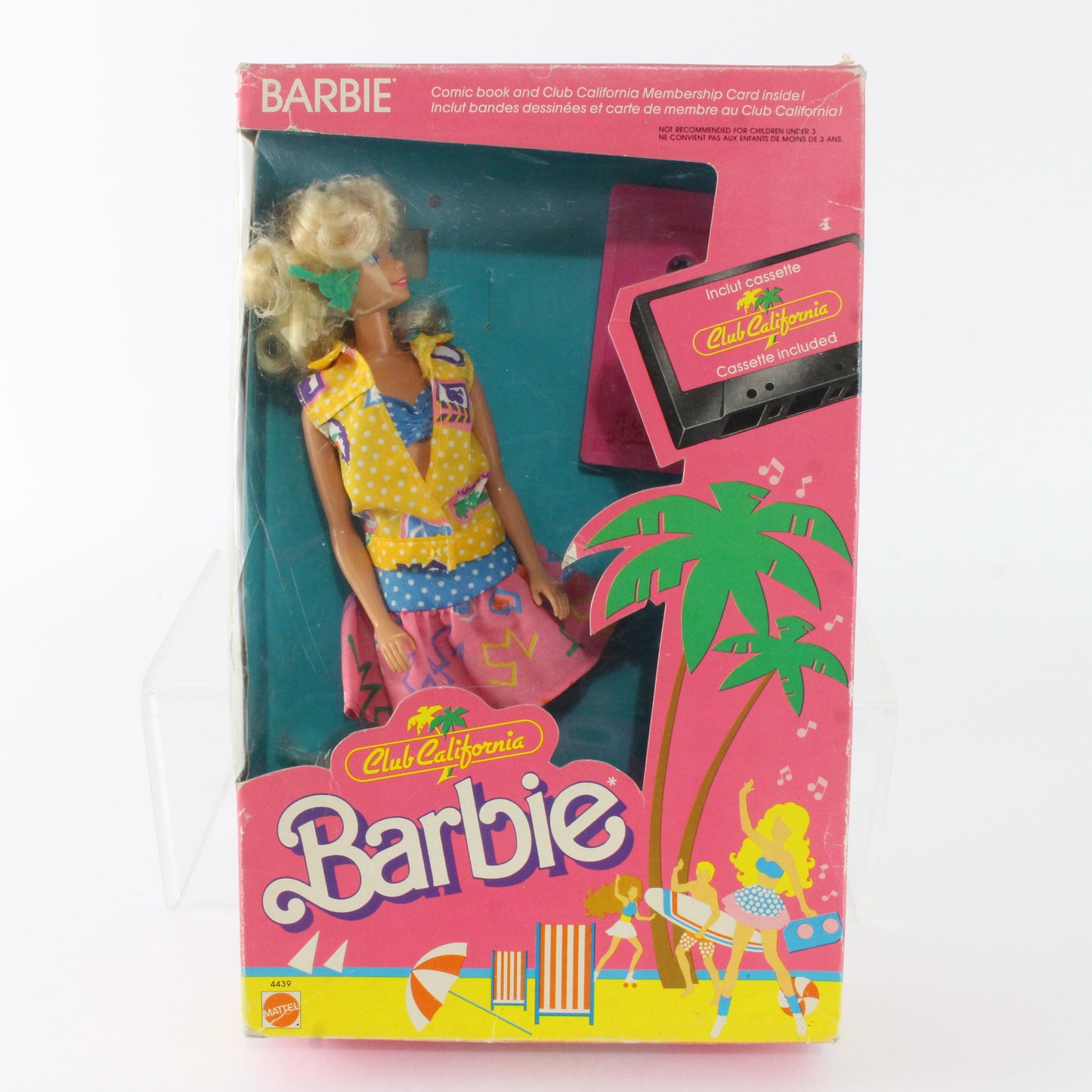 Club California Barbie Blonde W/ Yellow Outfit And Cassette Tape Mattel 4439