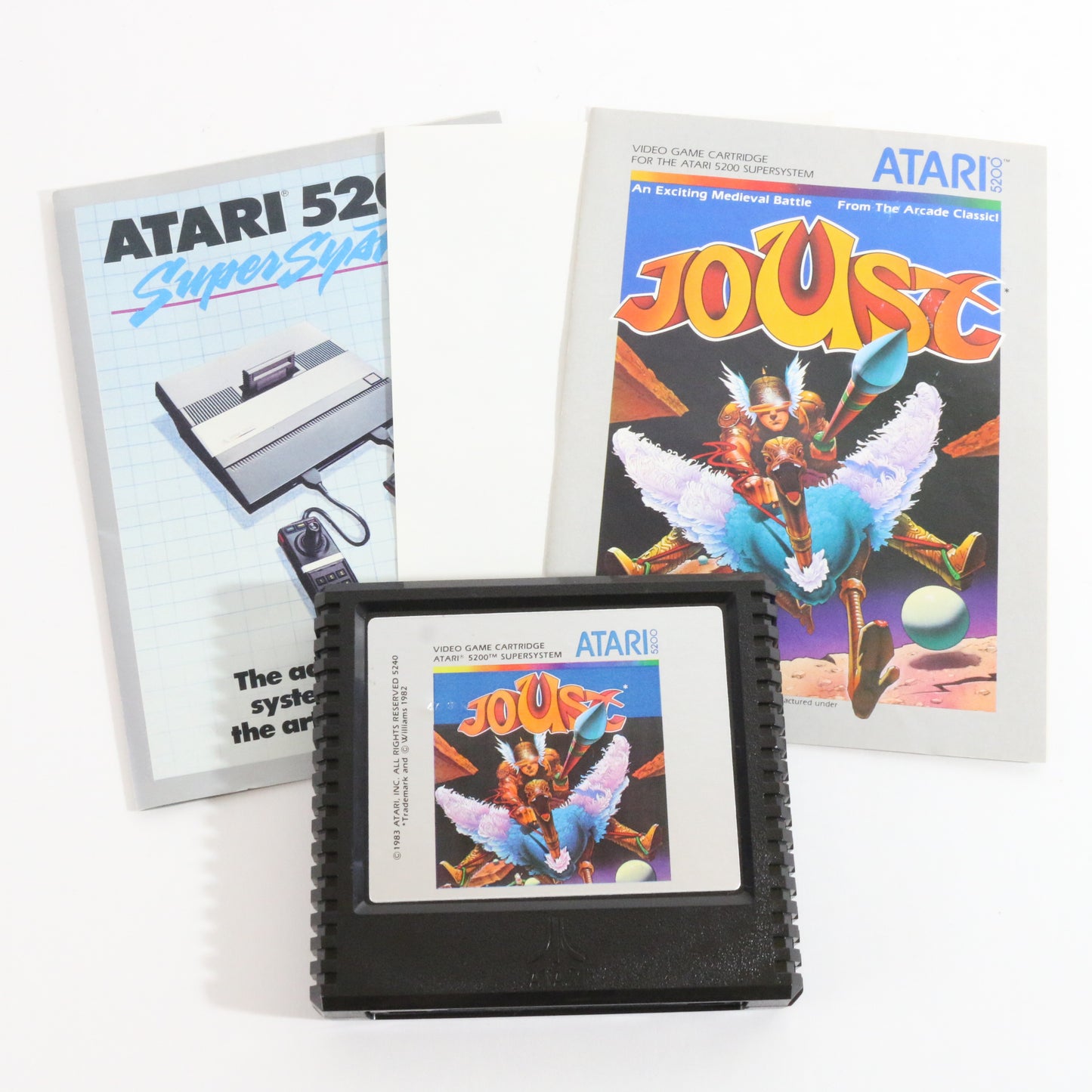 Vintage Joust Atari 5200 Medieval Battle Video Game Cartridge 1983 CIB Box