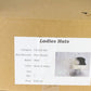 Peter Bettley Ladies Black and White Rabbit Fur Felt Hat W/ Feathers 7 1/8 57cm