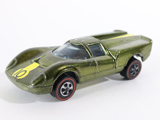 Vintage Hot Wheels Redline Lola GT70 Olive Green Mattel 1968 USA