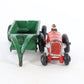 Vintage Red Tractor w/ Green Trailer Cast Iron Farm Models Arcade