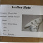 George Zamaul Ladies Elegant White Felt Hat W/ Sylish Design 7 1/4 58cm