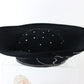George Zamau'l Couture Ladies Boutique Black Felt Hat W/ Rhinestones 7 56cm