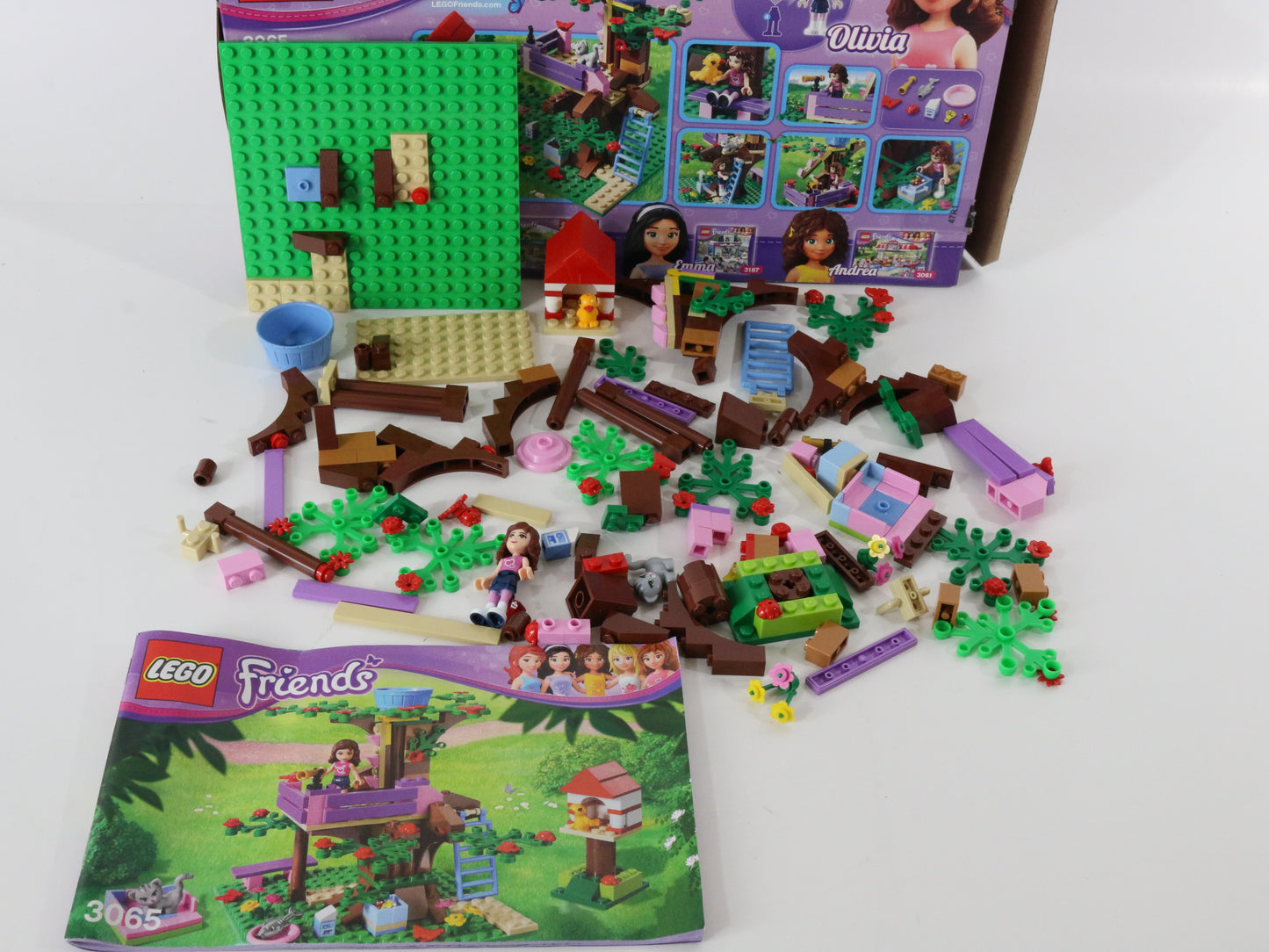 Lego Friends Olivias Tree House Partly Built Set 3065 W/ Box & Instructions