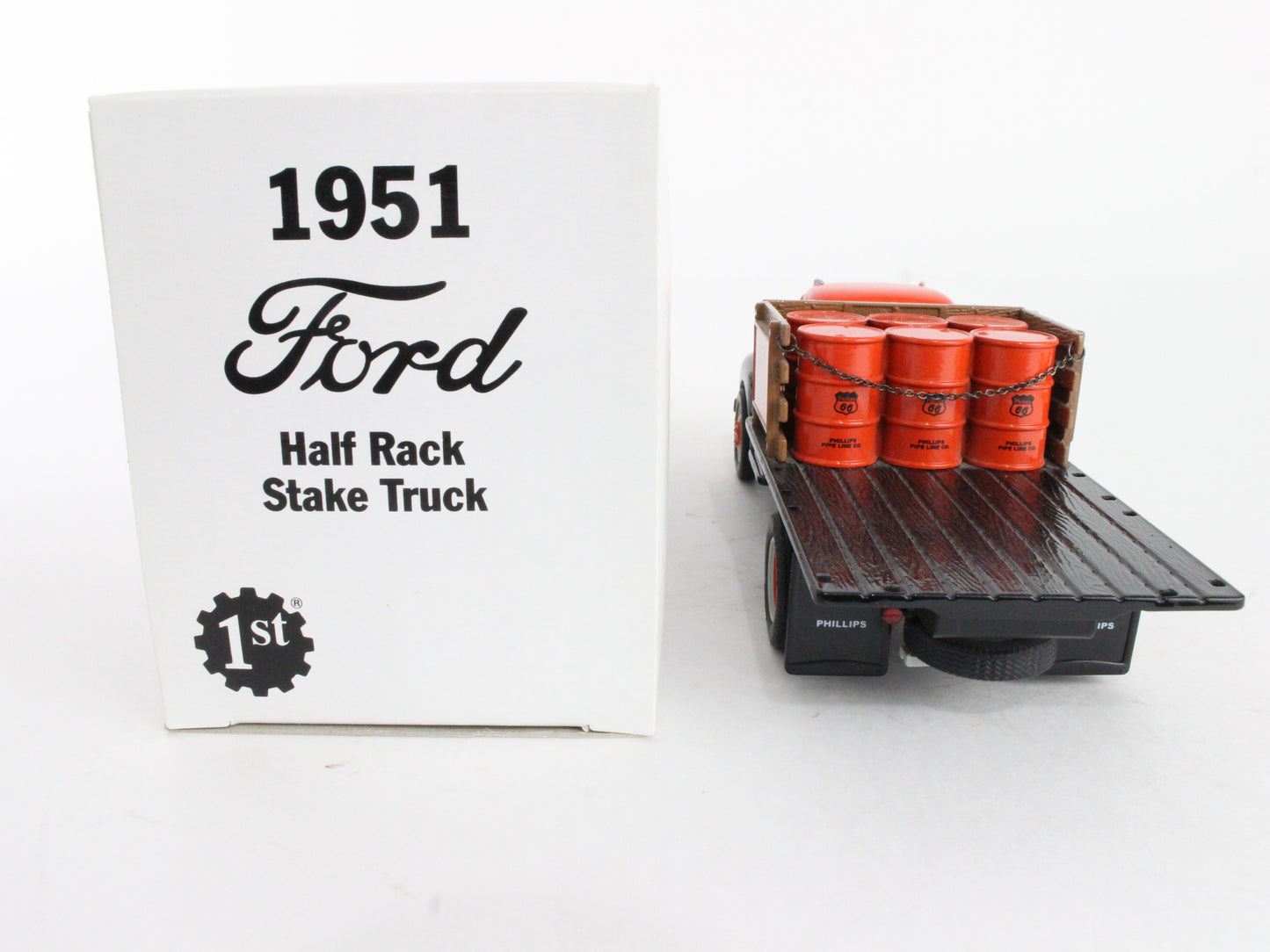 1951 Ford F-6 Half Rack Stake Truck Phillips 66 First Gear 1:34 Model 19-1427