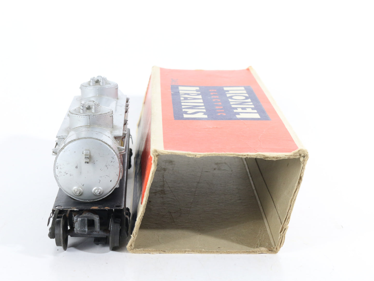 Lionel O Postwar 2465 Sunoco Silver 2 Dome Tanker Car