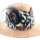 Top Hatters Ladies Boutique Brown Felt Hat W/ Animal Print Bow 6 7/8 55cm