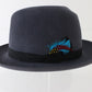 Stetson The Sovereign Mens Nickel Gray Felt Fedora W/ Feather 7 56cm