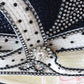 George Zamaul Couture Ladies Black and White Boutique Hat W/ Rhinestones 7 56cm