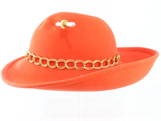 Adolfo Ii New York Ladies Boutique Elegant Red Wool Felt Hat 7 56cm