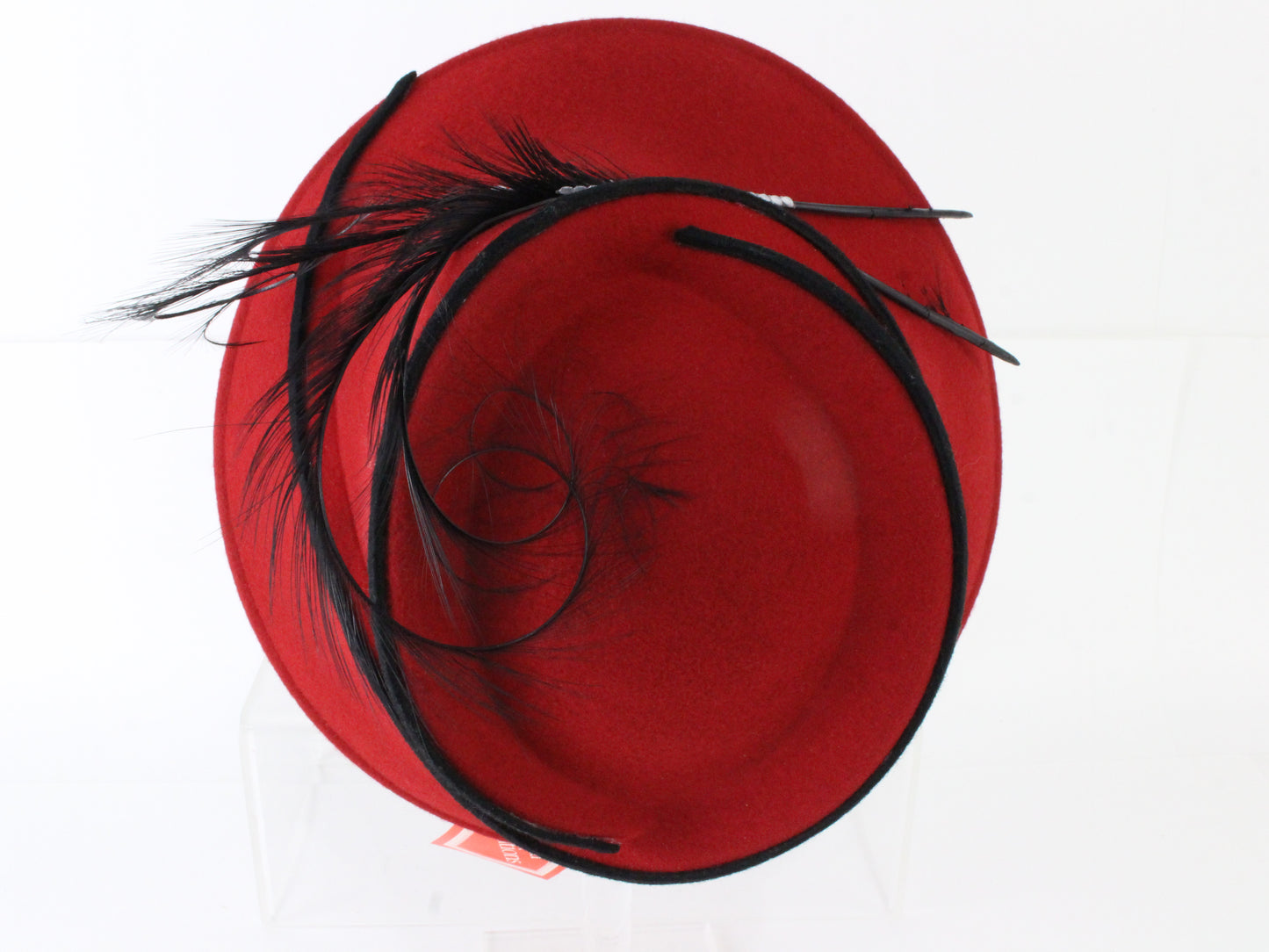 Chapeau Creations Ruth Kropveld Chic Red Black Designer Ladies Hat 6 7/8 55cm