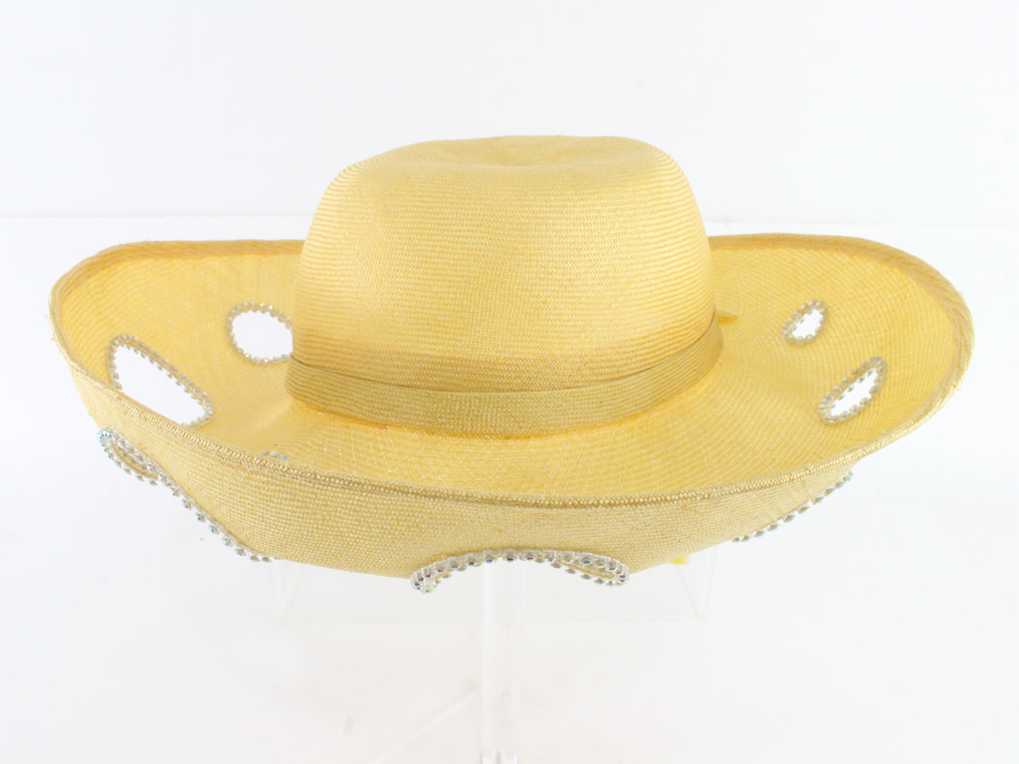 Jack Mcconnell New York Yellow Ladies Spring Boutique Sun Hat 7 1/4 58cm