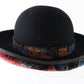 Adolfo II Ladies Elegant Black Wool Felt Hat W/ Floral Pattern 7 56cm