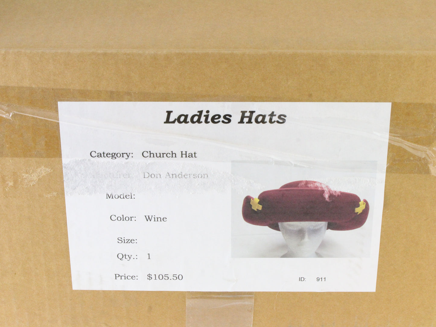 Don Anderson Ladies Elegant Wine Red Wool Felt Hat W/ Gold Details 6 7/8 55cm