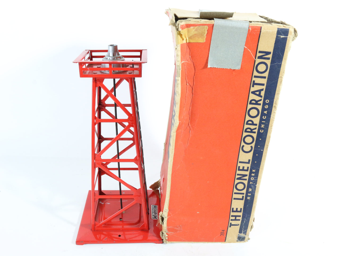 Lionel O Postwar 394 Metal Red Rotary Beacon W/ Bulbs & Boxes