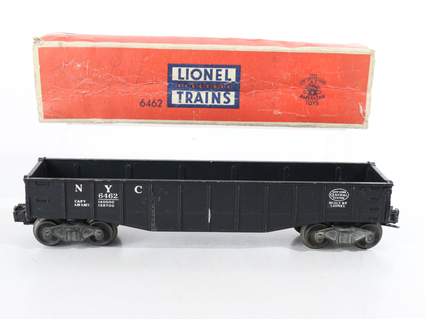 Lionel O Postwar 6462 New York Central NYC Gondola Car Black w/ Box