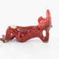 Vintage Red Suit Pixie Elf Reclining On Green Log Planter Ceramic 7 In