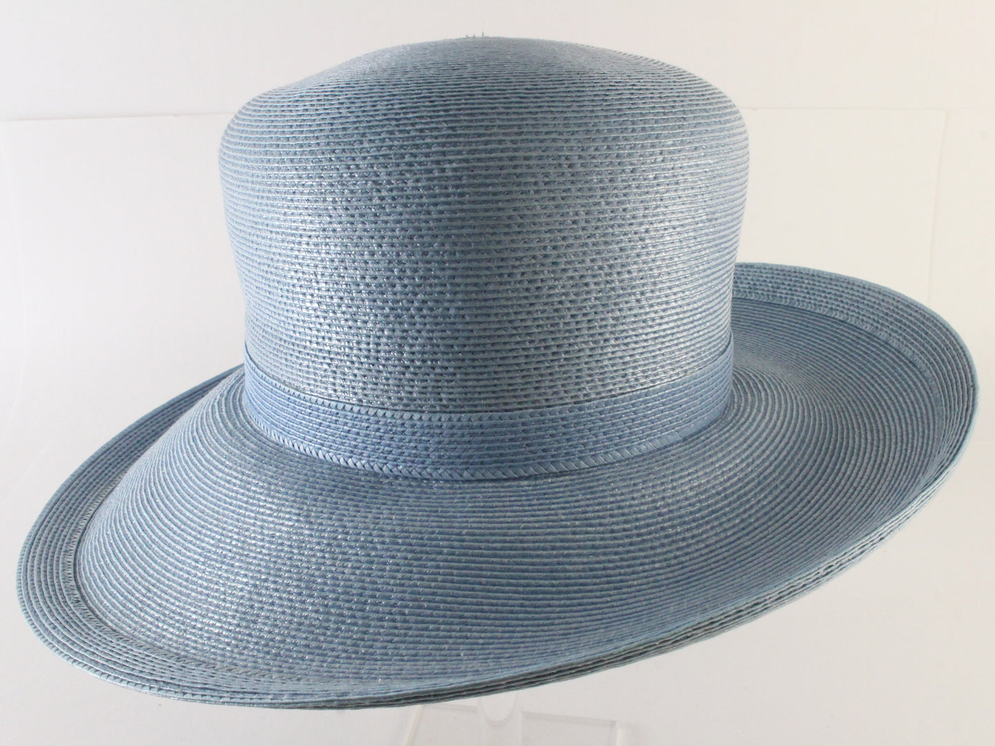 Makins New York Ladies Baby Blue Straw-like Elegant Boutique Hat 7 1/8 57cm