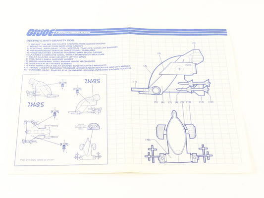 Destros Iron Grenadiers Anti Gravity Pod Instruction Sheet GI Joe COBRA Hasbro