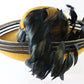 Brenda Waites Bolling Ladies Camel And Black Wool Felt Hat W/ Feathers 7 56cm