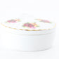 Fan W/ Flowers Crown Fine Bone China Porcelain Trinket Box England