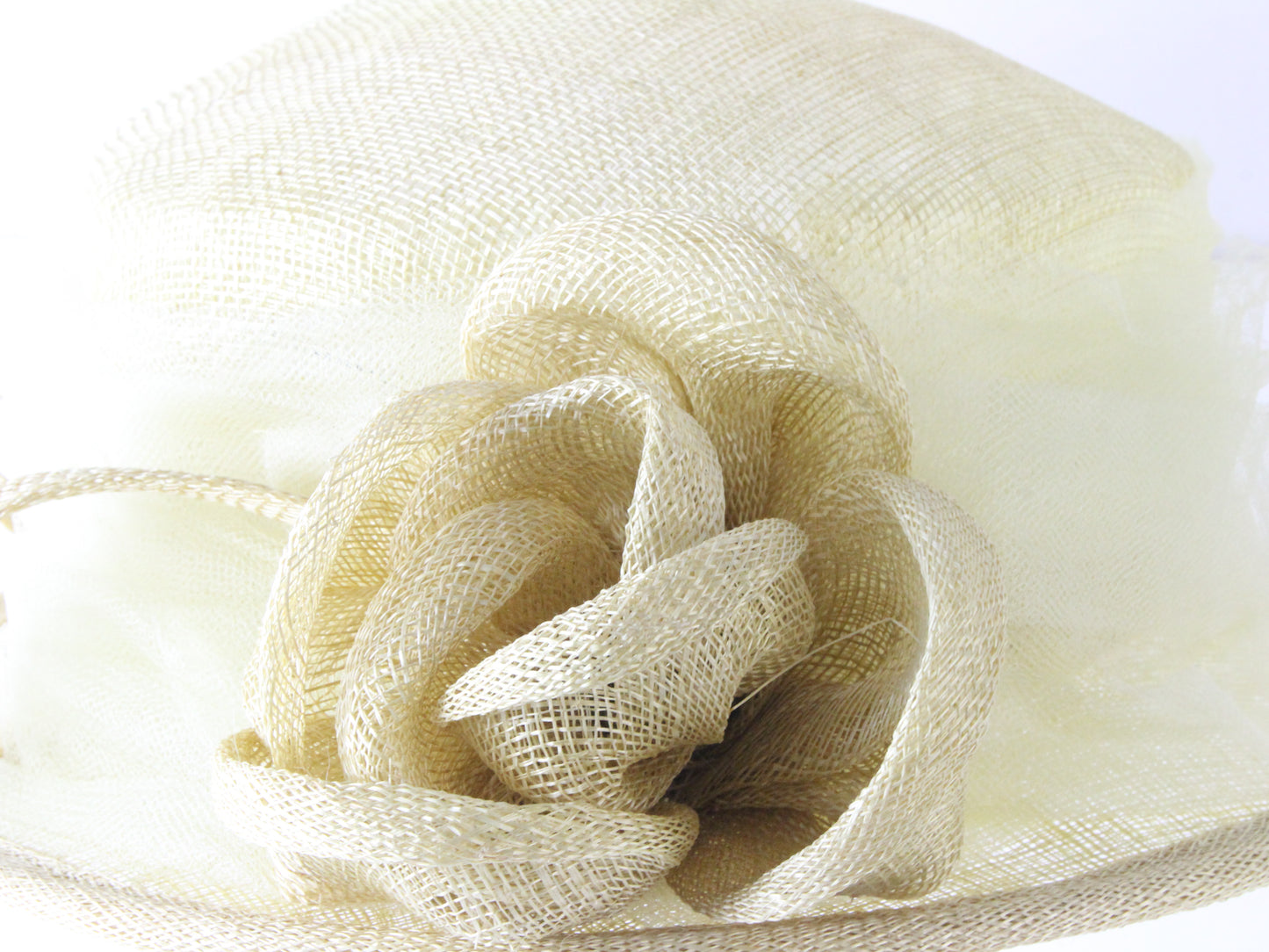 Marzi of Italy Ladies Elegant Pale Green Straw W/ Rose Church Hat Size 7 56cm