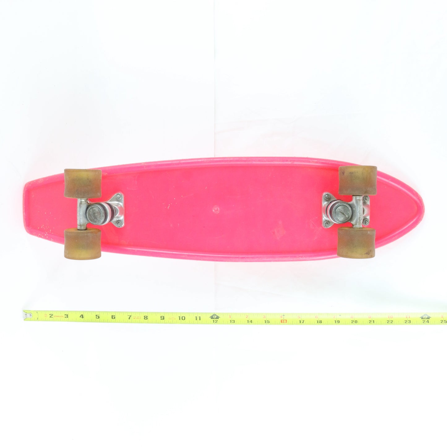 Huffy Thunder Board 24 Kicktail Pink Vintage Skateboard Deck W/ Wheels 24"