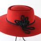 Jack Mcconnell New York Ladies Red Straw Hat W/ Rhinestones 7 1/4 58cm