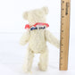 Vintage Sarah Bears Teddy Bear White W/ Red White Blue Ribbon 10" Glass Eyes