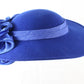 Sonni of California Ladies Royal Blue Wool Felt Hat W/ Ribbon 6 5/8 53cm