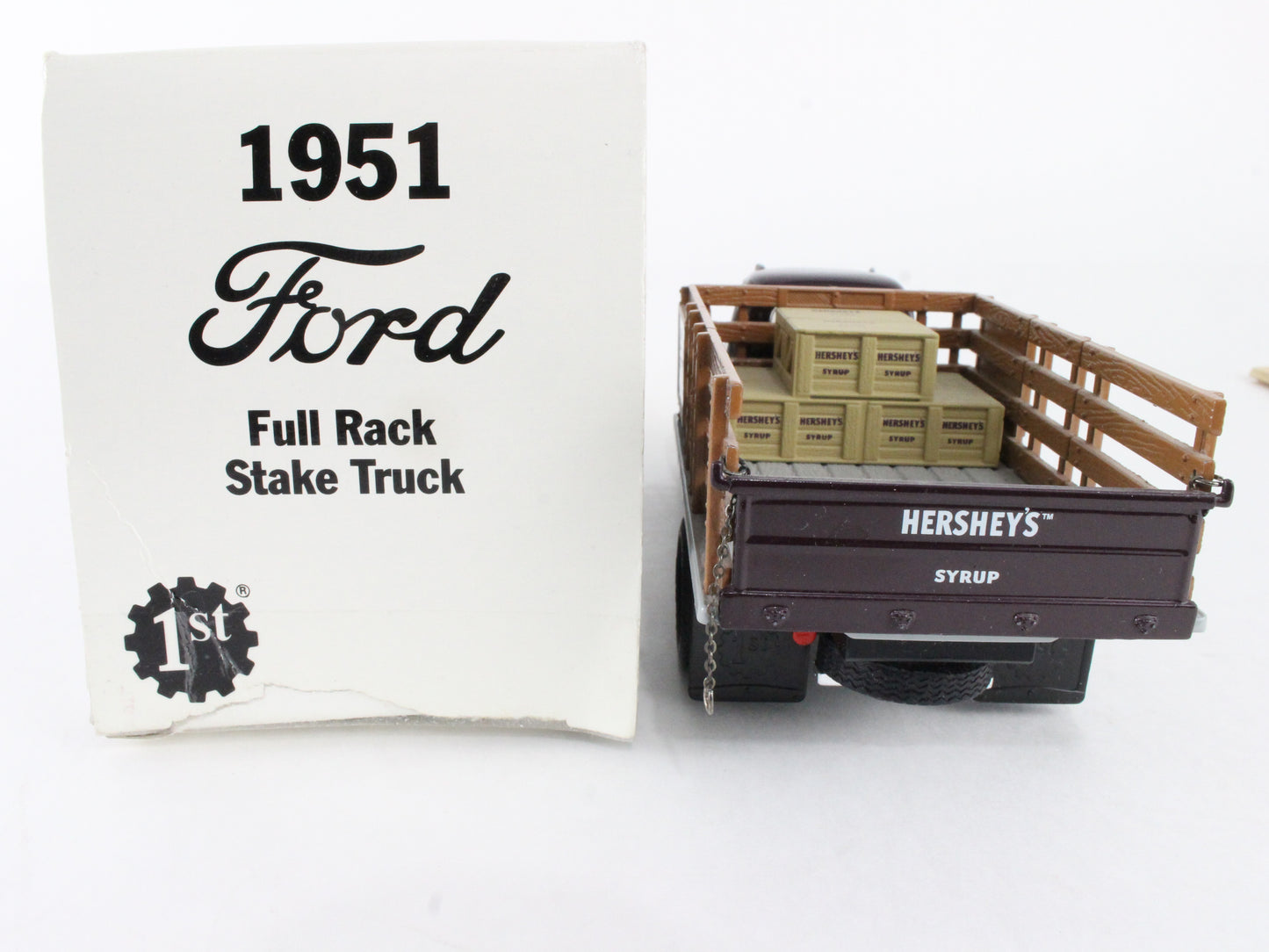 1951 Ford F-6 Full Rack Stake Truck Hershey's Syrup First Gear 1:34 19-1363