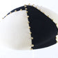Mr John Classic Ladies Navy Blue and White Wool Felt Hat W/ Beads MULTIPLE SIZES