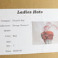 George Zamaul Ladies Boutique Red Felt Hat W/ Rhinestones 6 7/8 55cm