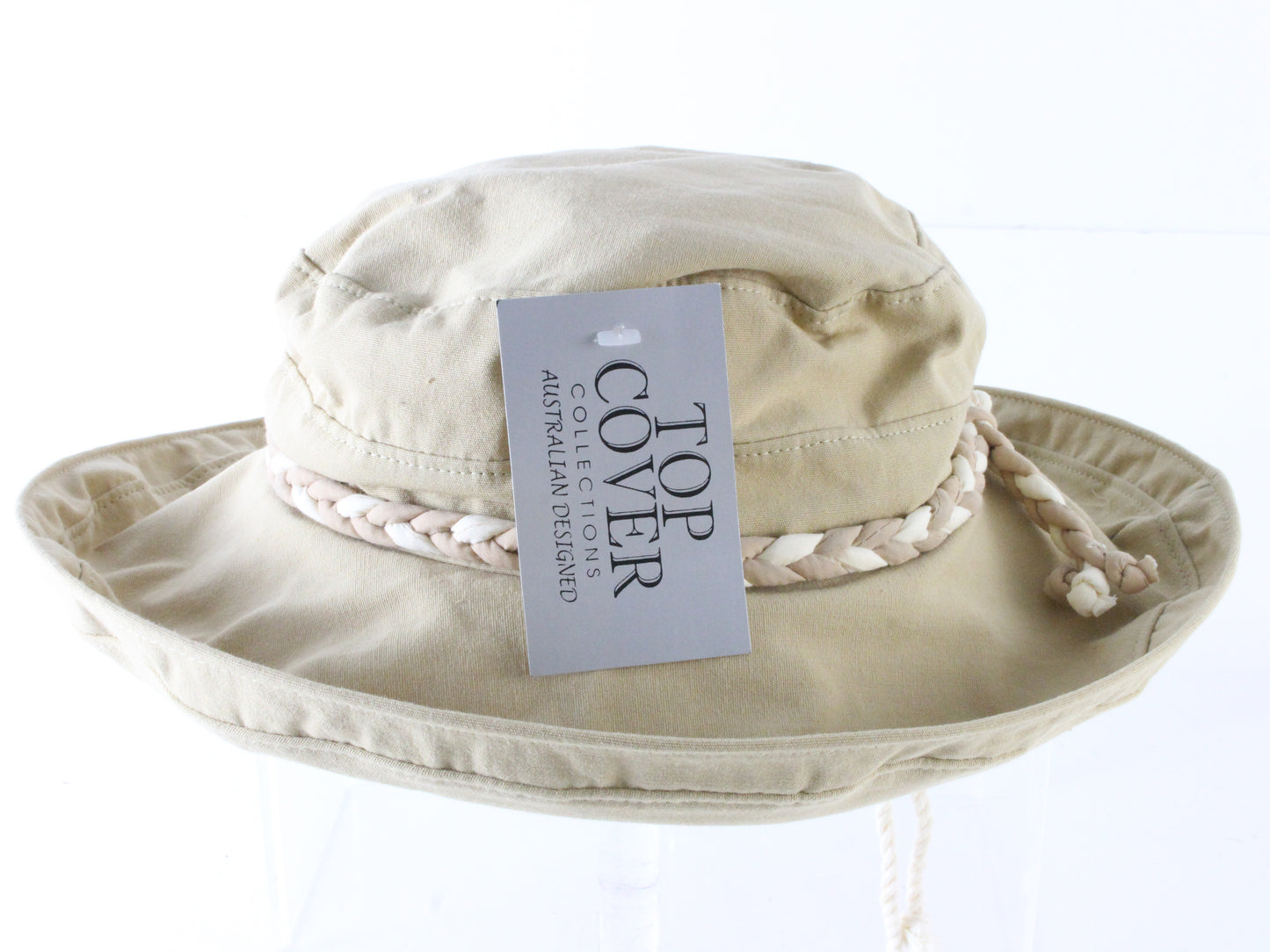 Top Cover Collections Australian Designed Ladies Tan Cotton Hat Adjustable