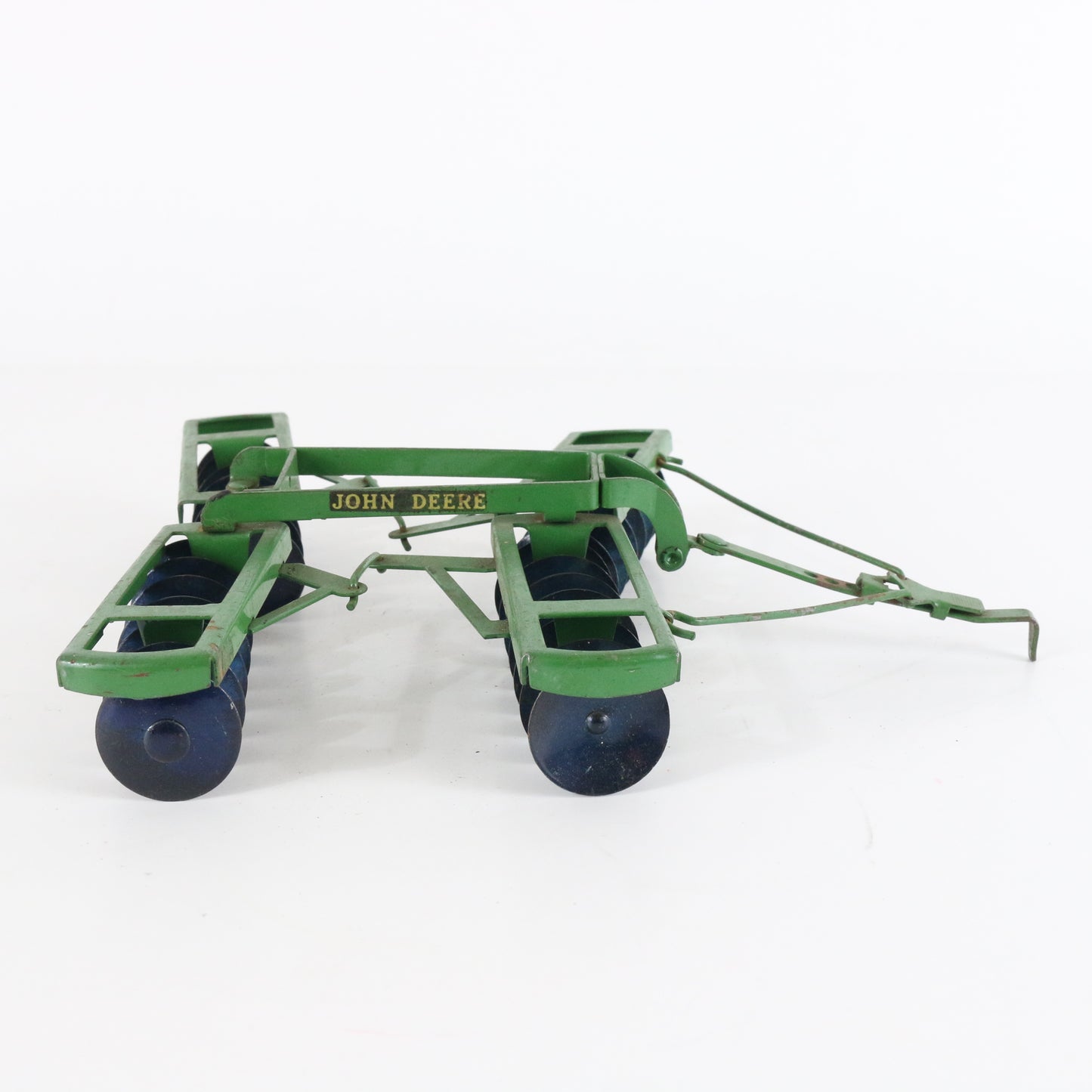 Eska John Deere Disc Harrow Green Metal 7.25 1950s Era Tractor Attachment Toy