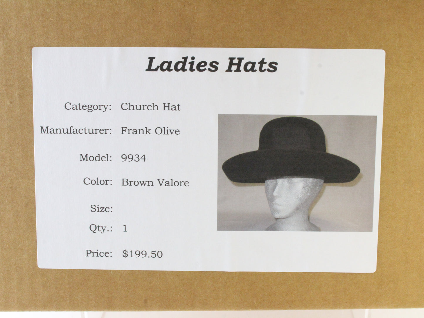 Vintage Frank Olive the Gold Standard Ladies Boutique Brown Felt Hat 6 7/8 55cm