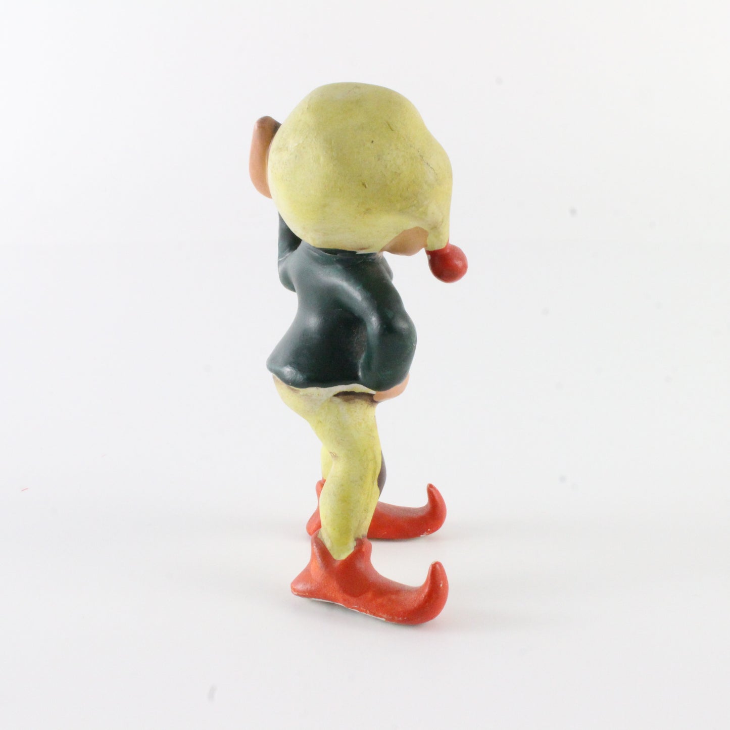 Vintage Pixie Elf In Green And Yellow Outfit Ceramic Japan Mr5761 3.25 In