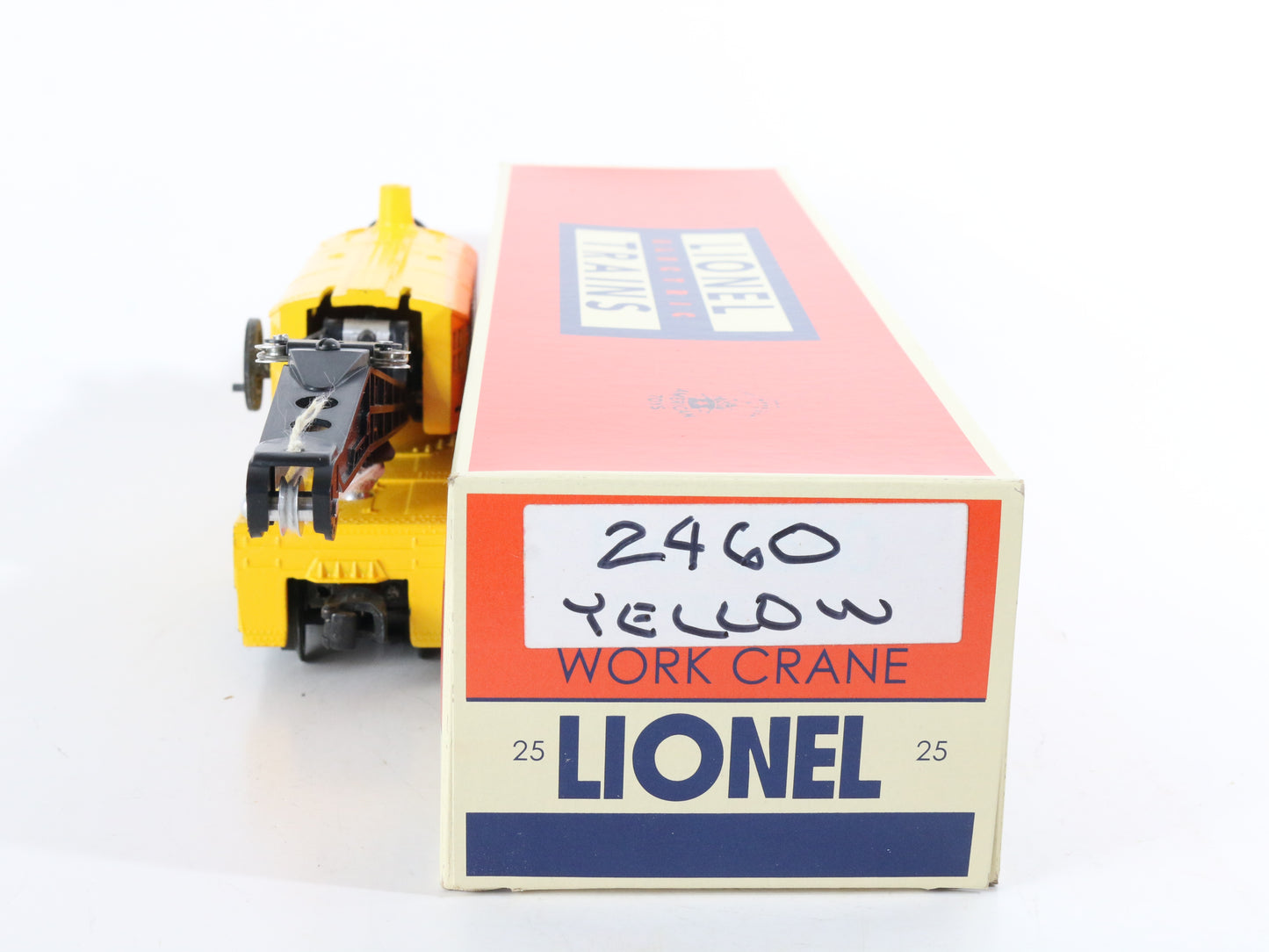 Lionel O Postwar 2460 CUSTOM Yellow Operating Work Crane Car