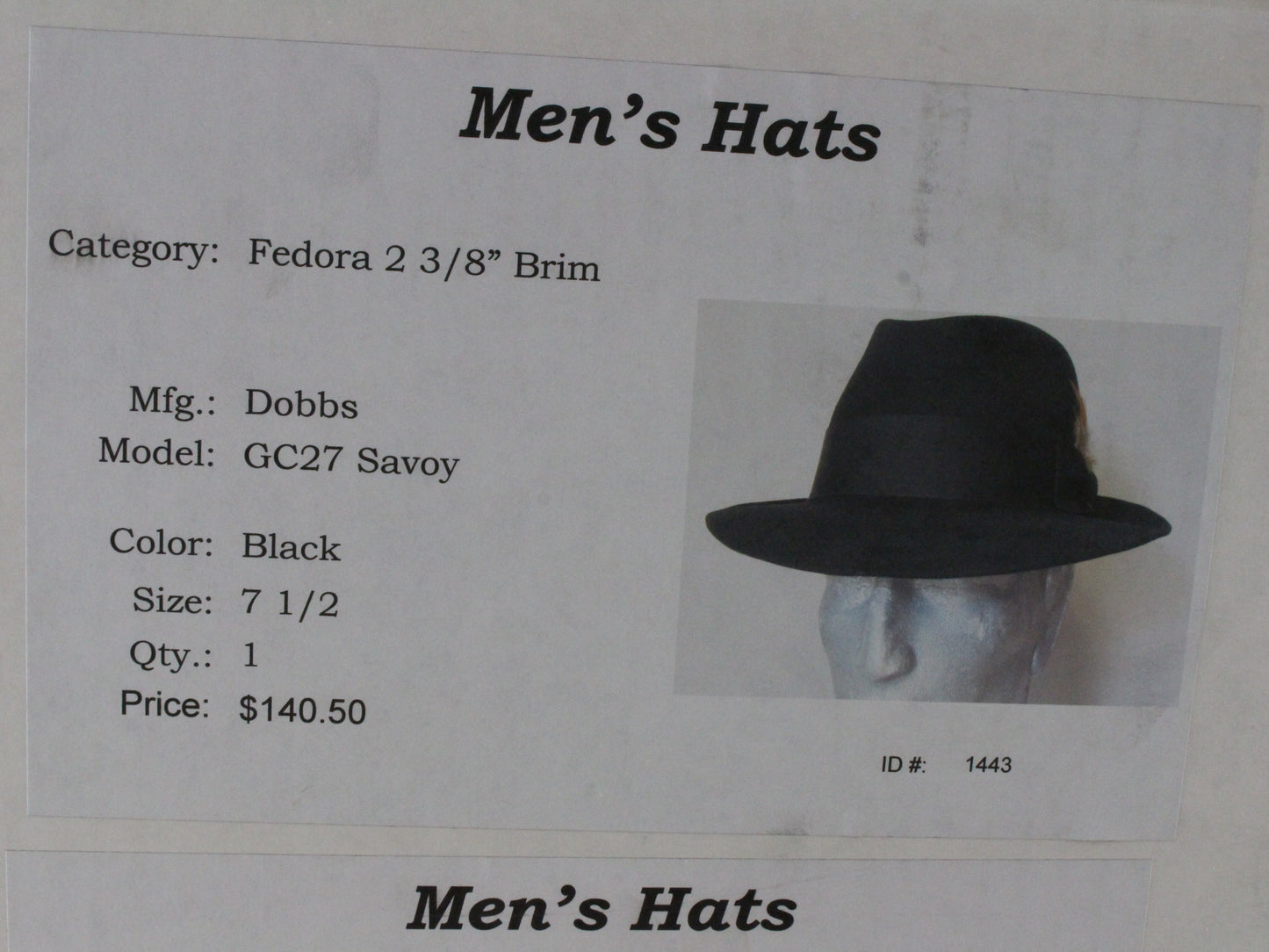 Golden Coach By Dobbs Savoy Mens Black Felt Fedora W/ Feather MULTIPLE SIZES