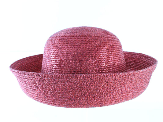 Georgie Ladies Boutique Elegant Red Straw Like Summer Hat 7 56cm