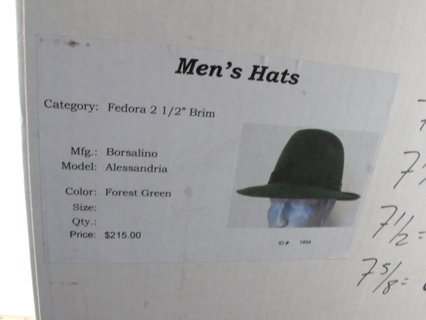 Borsalino Alessandria Mens Forest Green Felt Fedora MULTIPLE SIZES